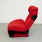 Wink 111 Armchair in Black and Red by Toshiyuki Kita for Cassina, 1980s, Image 7