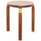 Mid-Century Modern Leather and Wood Stool by Alvar Aalto for Artek, 1960s 8