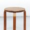 Mid-Century Modern Leather and Wood Stool by Alvar Aalto for Artek, 1960s 3