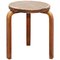 Mid-Century Modern Leather and Wood Stool by Alvar Aalto for Artek, 1960s 1