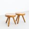 Mid-Century Modern Stools in the Style of Charlotte Perriand, Set of 2 2