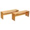 Large Wooden Benches by Charlotte Perriand for Les Arcs, 1960s, Set of 2 1