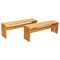 Large Wooden Benches by Charlotte Perriand for Les Arcs, 1960s, Set of 2, Image 1