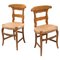 Early 20th Century French Provincial Rattan and Wood Chairs, Set of 2 1