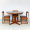 Wooden Chairs and Dining Table by Guillaumes, 1960s, Set of 3 3