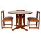 Wooden Chairs and Dining Table by Guillaumes, 1960s, Set of 3 1
