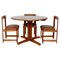 Wooden Chairs and Dining Table by Guillaumes, 1960s, Set of 3, Image 1