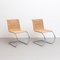 Rattan MR10 Easy Chairs by Mies Van Der Rohe, 1960s, Set of 2 3