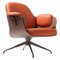 Orange Leather Plywood Low Lounger Armchair by Jaime Hayon 1