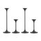 Stahl mit schwarz pulverbeschichteten Jazz Kerzenhaltern von Max Brüel für Glostrup, 4er Set 3