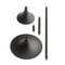 Stahl mit schwarz pulverbeschichteten Jazz Kerzenhaltern von Max Brüel für Glostrup, 4er Set 2