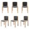 Wood and Kvadrat Fabric 300 Chair by Joe Colombo for Hille, Set of 6, Image 1