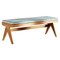 Wood and Woven Viennese Cane Civil Bench with Cushion by P. Jeanneret for Cassina, Image 1