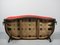 Art Nouveau Couch in Red with Ebonized Wood Frame and Brass Details, Image 12