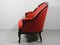 Jugendstil Sofa in Rot mit ebonisiertem Holzrahmen und Messing Details 6