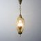 Three-Light Glass & Brass Hallway Lantern Attributed to Fontana Arte 3