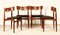 Danish Teak and Black Vinyl Chairs from Bramin, 1960s, Set of 4, Image 4