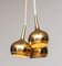 Swedish Perforated Window Pendants in Brass by Hans Agne Jakobsson, 1960s, Set of 3 2