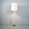 Hollywood Regency Floor Lamp in White with Brass, 1970s 2