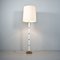 Lampadaire Hollywood Regency Blanc avec Laiton, 1970s 2