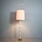 Hollywood Regency Floor Lamp in White with Brass, 1970s 3