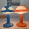 Blue & Orange Acrylic Mushroom Skojig Table Lamps by Henrik Preutz for IKEA, 1990s, Set of 2 4