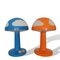 Blue & Orange Acrylic Mushroom Skojig Table Lamps by Henrik Preutz for IKEA, 1990s, Set of 2 1