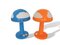 Blue & Orange Acrylic Mushroom Skojig Table Lamps by Henrik Preutz for IKEA, 1990s, Set of 2, Image 2