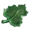 Kleine glasierte grüne Keramikvase in Blatt-Optik von Vallauris France 1