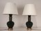 Large Italian Metal and Brass Table Lamps in the Style of Gio Ponti, Set of 2 1