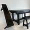 Wabi-Sabi Style Table and Two Benches in Solid Elm, Set of 3 2