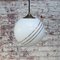 Lampe à Suspension Globe Vintage en Verre Opalin et Laiton 6