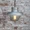 Vintage Industrial Grey Metal & Frosted Glass Pendant Lamp 4