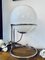 Lámpara de mesa era espacial vintage con marco cromado y bola de vidrio decapado, años 60, Imagen 8