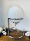 Lámpara de mesa era espacial vintage con marco cromado y bola de vidrio decapado, años 60, Imagen 7
