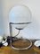 Vintage Space Age Table Lamp with Chrome Frame and Pickled Glass Ball, 1960s 10