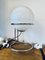 Lámpara de mesa era espacial vintage con marco cromado y bola de vidrio decapado, años 60, Imagen 5