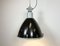 Large Industrial Black Enamel Factory Ceiling Lamp with Glass Cover from Elektrosvit, 1960s, Image 10