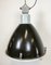Large Industrial Black Enamel Factory Ceiling Lamp with Glass Cover from Elektrosvit, 1960s, Image 3