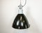 Große industrielle schwarz emaillierte Fabrik-Deckenlampe mit Glasschirm von Elektrosvit, 1960er 1