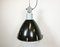 Large Industrial Black Enamel Factory Ceiling Lamp with Glass Cover from Elektrosvit, 1960s 1