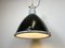 Large Industrial Black Enamel Factory Ceiling Lamp with Glass Cover from Elektrosvit, 1960s 13