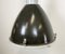 Große industrielle schwarz emaillierte Fabrik-Deckenlampe mit Glasschirm von Elektrosvit, 1960er 4