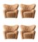 Honey Sheepskin The Tired Man Lounge Chair from by Lassen, Set of 4 2