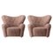 Fauteuil The Tired Man en Peau de Mouton Sahara de par Lassen, Set de 2 1