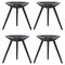 Black Beech Stools from by Lassen, Set of 4 1