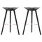 Black Beech and Copper Bar Stools from by Lassen, Set of 2 1