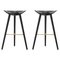 Black Beech and Brass Bar Stools from by Lassen, Set of 2, Image 1