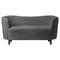 Anthracite Sheepskin and Smoked Oak Mingle Sofa from by Lassen 1
