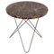 Brown Emperador Marble and Steel Mini O Table by Ox Denmarq 1